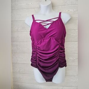 Torrid Women's Purple Ruched Swimsuit Plus Size 3X
